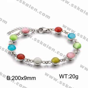 Stainless Steel Stone Bracelet - B91564-K