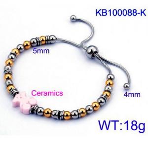 Stainless Steel Gold-plating Bracelet - KB100088-K