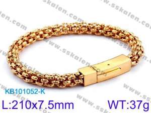 Stainless Steel Gold-plating Bracelet - KB101052-K