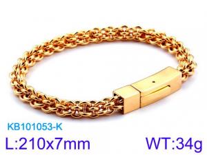 Stainless Steel Gold-plating Bracelet - KB101053-K