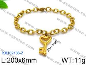 Stainless Steel Gold-plating Bracelet - KB102136-Z