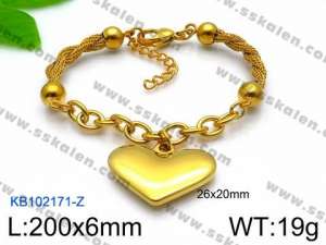 Stainless Steel Gold-plating Bracelet - KB102171-Z