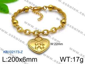 Stainless Steel Gold-plating Bracelet - KB102173-Z