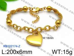 Stainless Steel Gold-plating Bracelet - KB102174-Z