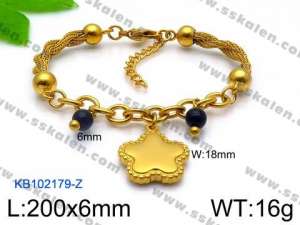 Stainless Steel Gold-plating Bracelet - KB102179-Z