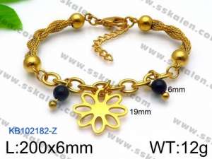 Stainless Steel Gold-plating Bracelet - KB102182-Z