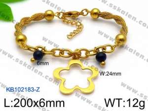 Stainless Steel Gold-plating Bracelet - KB102183-Z