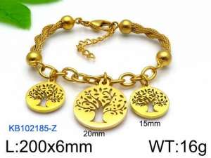 Stainless Steel Gold-plating Bracelet - KB102185-Z