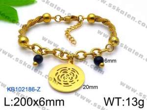 Stainless Steel Gold-plating Bracelet - KB102186-Z