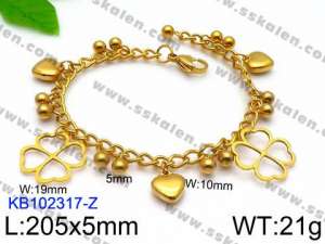 Stainless Steel Gold-plating Bracelet - KB102317-Z