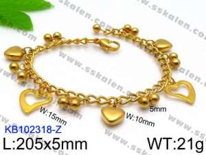 Stainless Steel Gold-plating Bracelet - KB102318-Z