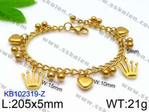 Stainless Steel Gold-plating Bracelet - KB102319-Z