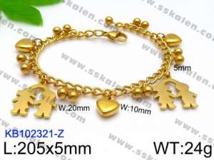 Stainless Steel Gold-plating Bracelet - KB102321-Z