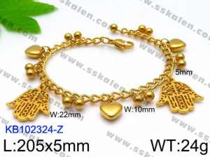 Stainless Steel Gold-plating Bracelet - KB102324-Z