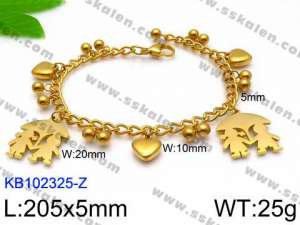 Stainless Steel Gold-plating Bracelet - KB102325-Z