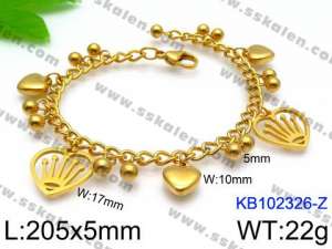 Stainless Steel Gold-plating Bracelet - KB102326-Z