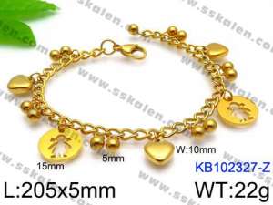 Stainless Steel Gold-plating Bracelet - KB102327-Z