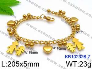 Stainless Steel Gold-plating Bracelet - KB102328-Z