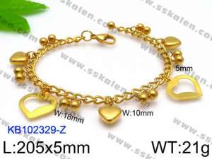 Stainless Steel Gold-plating Bracelet - KB102329-Z