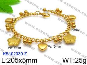 Stainless Steel Gold-plating Bracelet - KB102330-Z