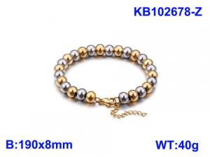 Stainless Steel Gold-plating Bracelet - KB102678-Z