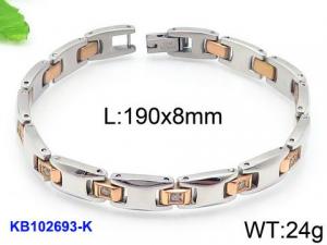 Stainless Steel Stone Bracelet - KB102693-K