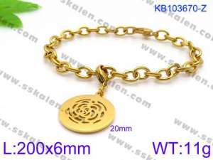 Stainless Steel Gold-plating Bracelet - KB103670-Z