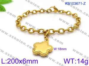 Stainless Steel Gold-plating Bracelet - KB103671-Z