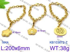 Stainless Steel Gold-plating Bracelet - KB103672-Z