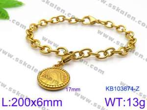 Stainless Steel Gold-plating Bracelet - KB103674-Z