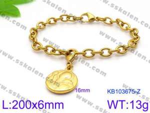 Stainless Steel Gold-plating Bracelet - KB103675-Z