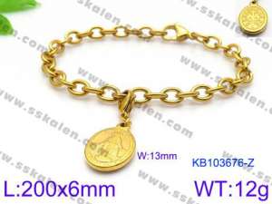 Stainless Steel Gold-plating Bracelet - KB103676-Z