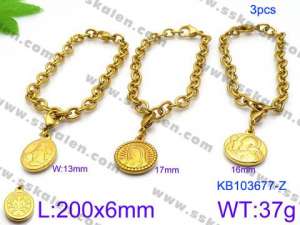 Stainless Steel Gold-plating Bracelet - KB103677-Z