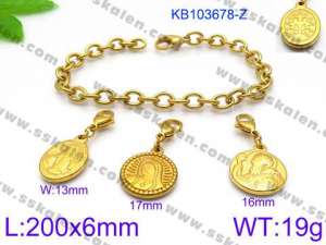 Stainless Steel Gold-plating Bracelet - KB103678-Z