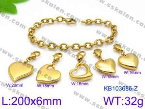 Stainless Steel Gold-plating Bracelet - KB103686-Z