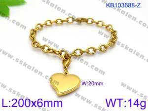 Stainless Steel Gold-plating Bracelet - KB103688-Z