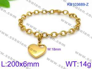 Stainless Steel Gold-plating Bracelet - KB103689-Z