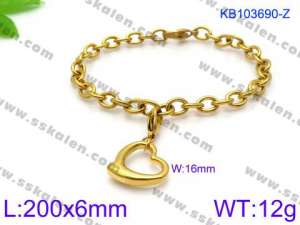 Stainless Steel Gold-plating Bracelet - KB103690-Z