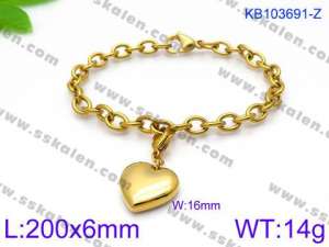 Stainless Steel Gold-plating Bracelet - KB103691-Z