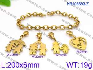 Stainless Steel Gold-plating Bracelet - KB103693-Z