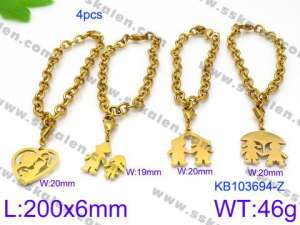 Stainless Steel Gold-plating Bracelet - KB103694-Z