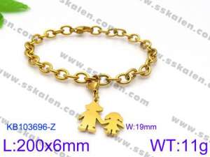 Stainless Steel Gold-plating Bracelet - KB103696-Z