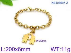 Stainless Steel Gold-plating Bracelet - KB103697-Z