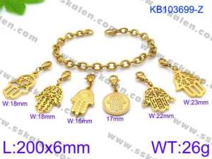 Stainless Steel Gold-plating Bracelet - KB103699-Z