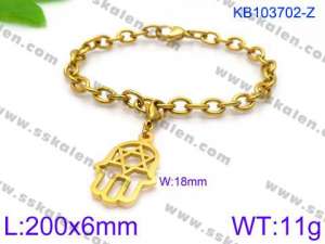 Stainless Steel Gold-plating Bracelet - KB103702-Z