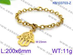 Stainless Steel Gold-plating Bracelet - KB103703-Z