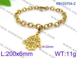 Stainless Steel Gold-plating Bracelet - KB103704-Z