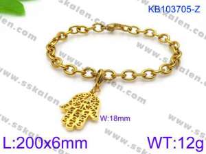 Stainless Steel Gold-plating Bracelet - KB103705-Z