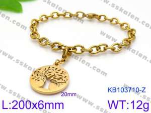 Stainless Steel Gold-plating Bracelet - KB103710-Z