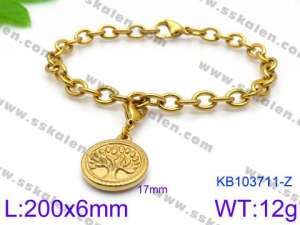 Stainless Steel Gold-plating Bracelet - KB103711-Z